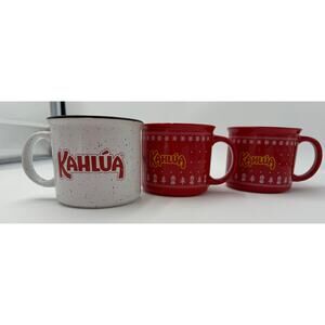 Kahlúa | Coffee Mugs Lot of 3 | Red & White Ceramic | 11oz Pre-Owned